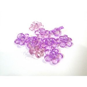 画像: クリア小さいお花ゴム球10mm　　紫　【10個〜100個】