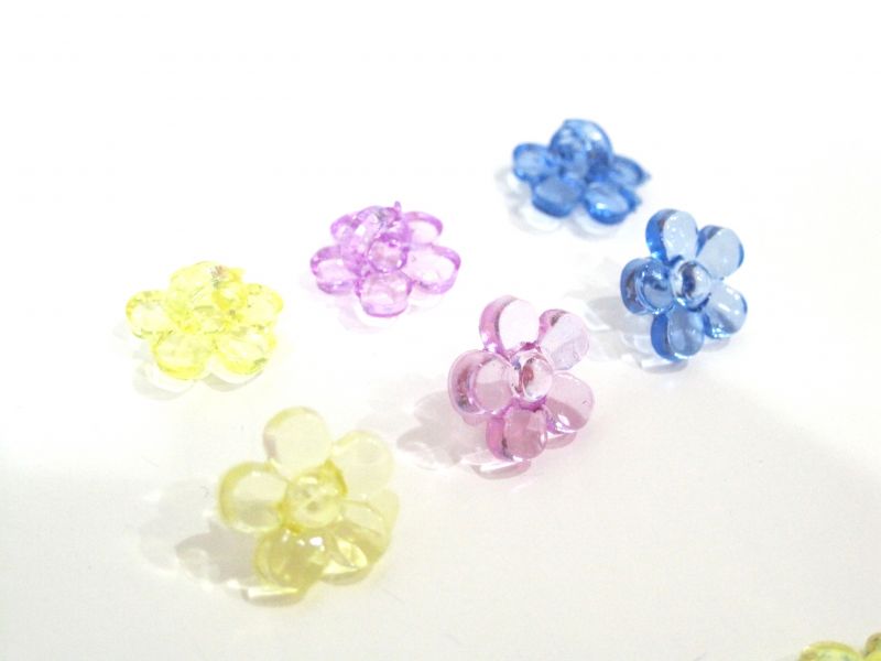 画像: クリア小さいお花ゴム球10mm　　黄色　【10個〜100個】