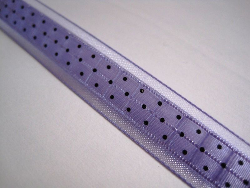 画像: １５mmオーガンジー　水玉格子柄　薄紫