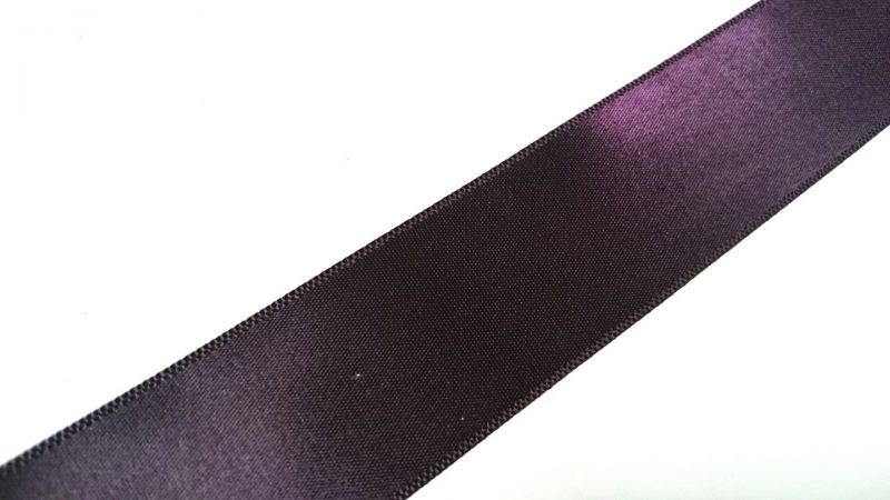 画像: ２５mmサテン無地   深い濃い紫